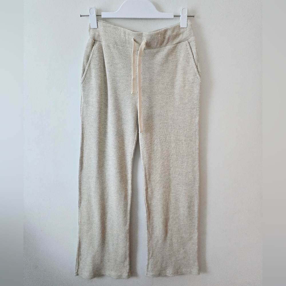 Monrow Cream Textured Lounge Pants XS